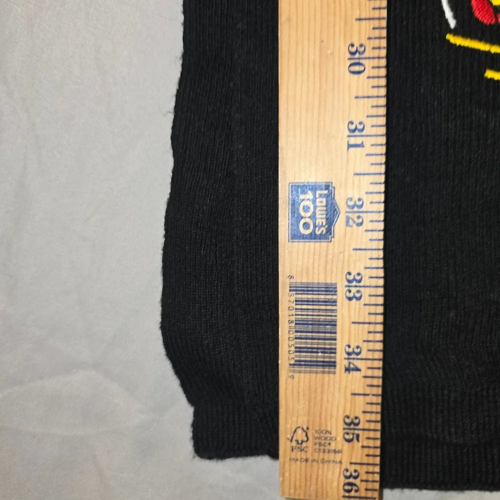 Polo Ralph Lauren Scarf OS Mens Black Merino Wool Embroidered Skier PC0278